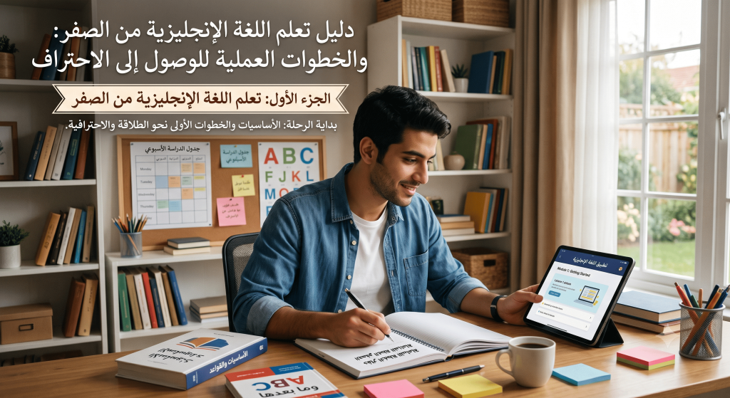 دليل تعلم اللغة الإنجليزية من الصفر: خطتك العملية للاحتراف